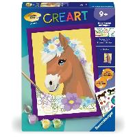 Peinture CreArt Kids 18x24cm Cheval fleuri. Kit de peinture par numéros Numéro d'Art. Des 7 ans. 25906. Ravensburger