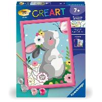 Peinture CreArt Kids 18x24cm Lapin et papillon. Kit de peinture par numéros Numéro d'Art. Des 7 ans. 25836. Ravensburger