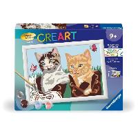 Peinture CreArt Kids 18x24cm. Numéro d'Art. Chatons et Chaussures. Kit de peinture par numéros Numéro d'Art. Des 7 ans. 25528. Ravensburger