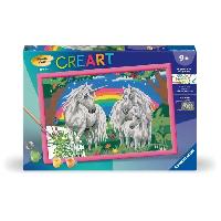 Peinture CreArt Kids 31x21cm Au pays des licornes. Kit de peinture par numéros Numéro d'Art. Des 9 ans. 25849. Ravensburger