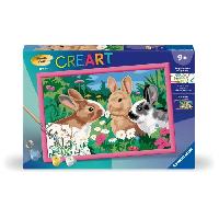 Peinture CreArt Kids 31x21cm Lapins dans le pré. Kit de peinture par numéros Numéro d'Art. Des 9 ans. 25847. Ravensburger