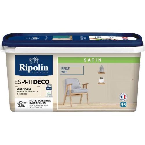 Peinture - Vernis - Traitement (lasure - Effets Decoratifs) Peinture esprit deco multi-supports - RIPOLIN - 434162 - Beige wes - Satin - 2.5 L