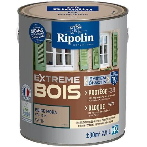 Peinture - Vernis - Traitement (lasure - Effets Decoratifs) Peinture Extreme bois - Beige moka RAL 1019 satin - RIPOLIN - 2.5 L