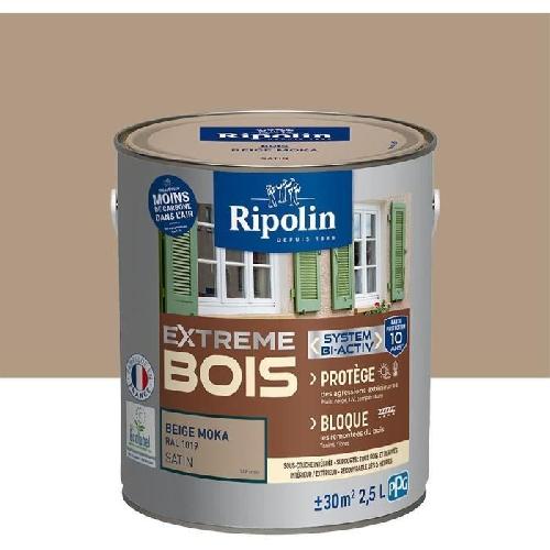 Peinture - Vernis - Traitement (lasure - Effets Decoratifs) Peinture Extreme bois - Beige moka RAL 1019 satin - RIPOLIN - 2.5 L