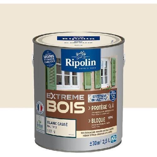 Peinture - Vernis - Traitement (lasure - Effets Decoratifs) Peinture Extreme bois - Blanc casse RAL 1013 satin - RIPOLIN - 2.5 L