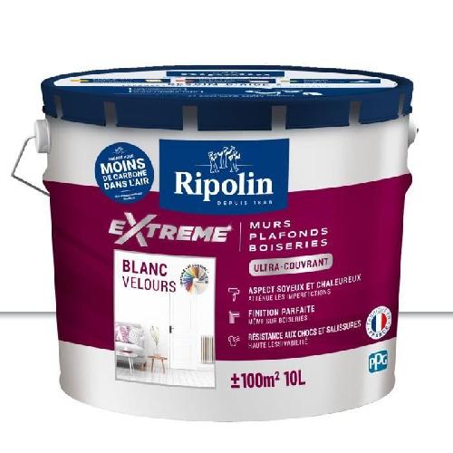 Peinture - Vernis - Traitement (lasure - Effets Decoratifs) Peinture Extreme murs et plafonds - Blanc velours - RIPOLIN - 10 L