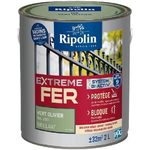 Peinture - Vernis - Traitement (lasure - Effets Decoratifs) Peinture fer - RIPOLIN - 396707 - Vert olivier - Brillant - 2 L