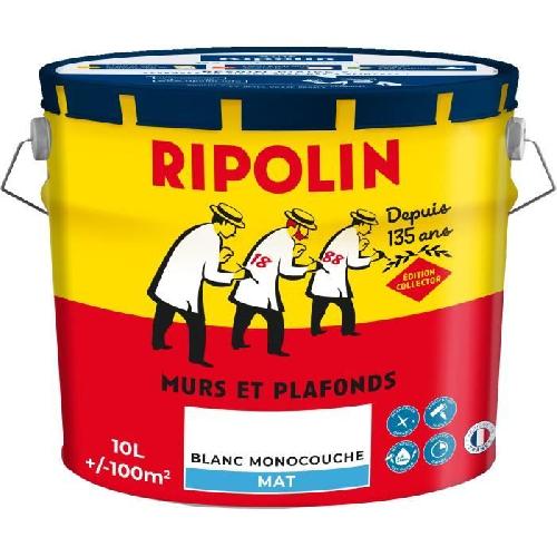 Peinture - Vernis - Traitement (lasure - Effets Decoratifs) Peinture murs & plafonds - COLLECTOR -  Blanc - Mat - RIPOLIN - 10 L