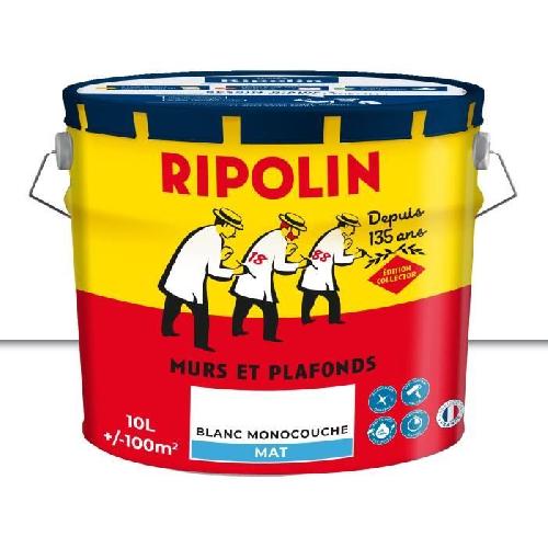 Peinture - Vernis - Traitement (lasure - Effets Decoratifs) Peinture murs & plafonds - COLLECTOR -  Blanc - Mat - RIPOLIN - 10 L