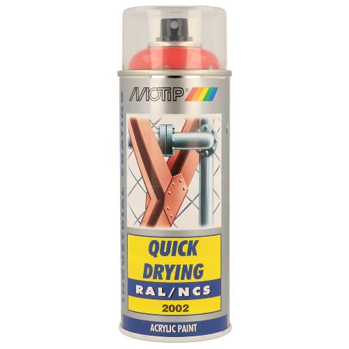 Peinture Auto Peinture orange sang brillant MOTIP RAL2002 400ml -aerosol-