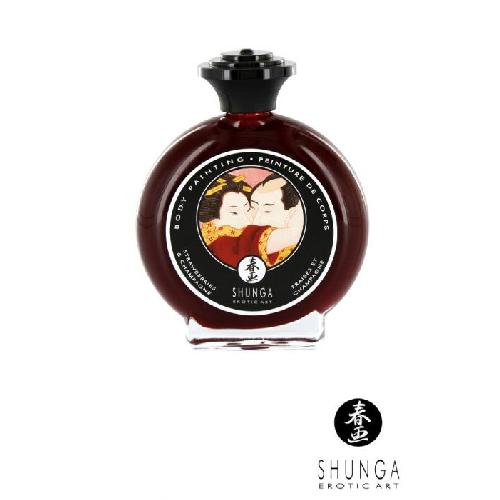 Huiles de massage Peinture pour le corps Shunga - Fraise et Champagne