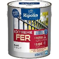 Peinture - Revetement Mur Sol Plafond Peinture fer - RIPOLIN - 396027 - Blanc - Brillant - 2 L