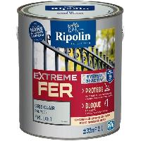 Peinture - Revetement Mur Sol Plafond Peinture fer - RIPOLIN - 396709 - Gris clair - Brillant - 2 L