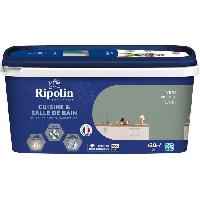 Peinture - Revetement Mur Sol Plafond Peinture murs. boiseries. plafonds. radiateurs - RIPOLIN - Cuisine et bain - 2 L - Vert Nobile