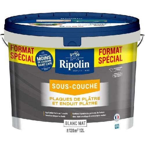 Preparation Des Supports (sous-couche - Enduit - Ragreage) Peinture sous-couche plaque de platre - RIPOLIN - 290380 - Blanc - Mat - 12 L