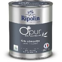 Peinture - Vernis - Traitement (lasure - Effets Decoratifs) Peinture O'PUR murs. boiseries & radiateurs - RIPOLIN - 472185 - Gris cementite - Satin veloute - 2 L