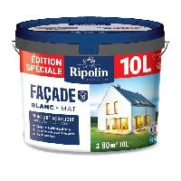 Peinture - Vernis - Traitement (lasure - Effets Decoratifs) Peinture spéciale façade - RIPOLIN - Blanc - Mat - 10 L