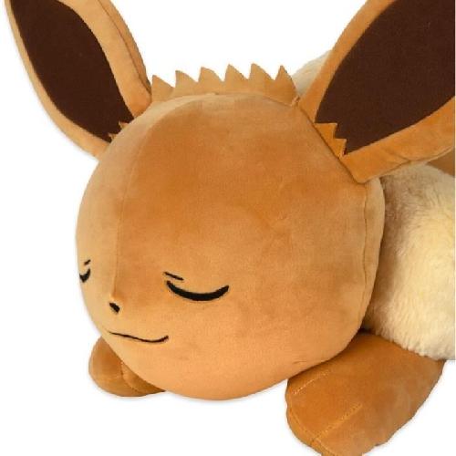 Peluche Peluche - BANDAI - Pokémon - Evoli (Eevee) 40cm - Peluche Pokémon toute douce qui dort