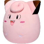 Peluche Peluche - BANDAI - Pokémon - Squishmallows 50 cm - Mélofée (Clefairy) - Grande peluche ultra-douce - Licence officielle Pokémon