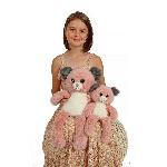 Peluche Peluche Chien Leggies - GIPSY TOYS - Rose et Gris. 48 cm