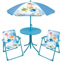 Peluche Fun house ma petite carapace salon de jardin tortues pour enfant avec une table. deux chaises et un parasol