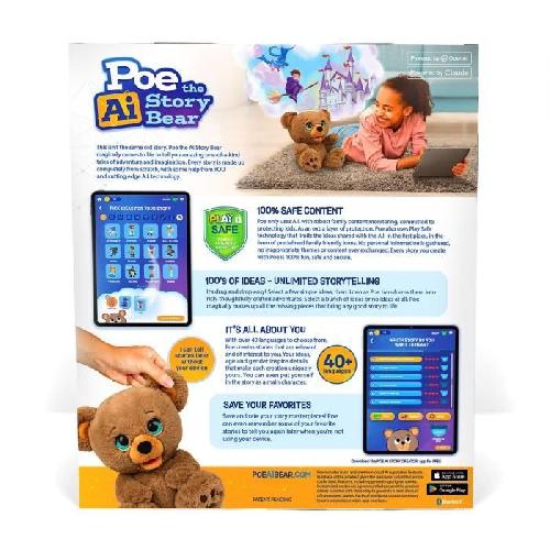 Peluche Peluche interactive - GIOCHI PREZIOSI - Ours créateur d'histoires Poe - a partir de 4 ans - LAY00