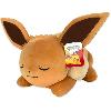 Peluche Peluche - BANDAI - Pokémon - Evoli (Eevee) 40cm - Peluche Pokémon toute douce qui dort