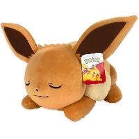 Peluche Peluche - BANDAI - Pokemon - Evoli -Eevee- 40cm - Peluche Pokemon toute douce qui dort