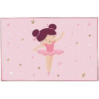 Peluche Tapis - FUN HOUSE - Danseuse Ballerine - 120 x 80 cm - Rose - Rectangulaire - Enfant