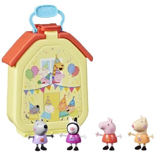 Figurine Miniature - Personnage Miniature Peppa Pig. coffret La mallette de Peppa avec maison pliable. 4 figurines. jouets prescolaires. a partir de 3 ans