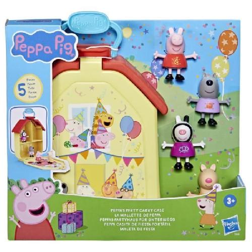 Figurine Miniature - Personnage Miniature Peppa Pig. coffret La mallette de Peppa avec maison pliable. 4 figurines. jouets prescolaires. a partir de 3 ans