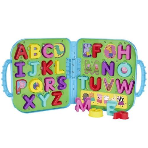 Figurine Miniature - Personnage Miniature Peppa Pig Mallette Alphabet de Peppa. jouet abecedaire pour enfants d'age prescolaire. a partir de 3 ans