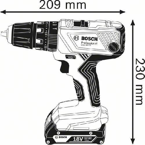 Perceuse Perceuse a percussion Bosch Professional GSB 18V- 21 + 2 batteries 2.0Ah + Chargeur GAL 1820 - 06019H1109