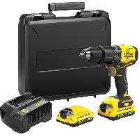 Perceuse Perceuse visseuse a percussion Brushless 60 Nm - Lithium 18V - 2 Batteries 2Ah - STANLEY FATMAX V20 - SFMCD715D2K-QW