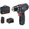 Perceuse Perceuse-visseuse Bosch Professional GSR 12V-15 + 2 batteries 2.0Ah + Chargeur GAL 12V-20 - 060186810F