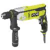 Perceuse RYOBI - Perceuse a percussion 1 010 W - 1 200-3 000 cp/min - 2 vitesses - mandrin 13 mm métal - LED - Livrée en coffret - RPD1010-K