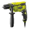 Perceuse RYOBI - Perceuse a percussion 680 W - 3 000 cp/min - mandrin 13 mm - blocage d'arbre auto + coffret & butée de profondeur - RPD680-K