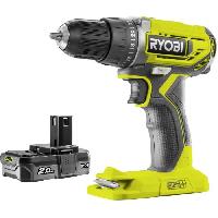 Perceuse RYOBI - Perceuse-visseuse compacte 18V ONE+ - 2 batteries lithium+ 2.0 Ah - chargeur 1.5 A - Sac de transport - R18DD2-220S