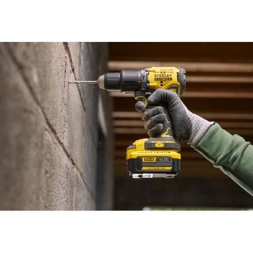 Perceuse Perceuse visseuse a percussion Brushless 60 Nm - Lithium 18V - 2 Batteries 4Ah - STANLEY FATMAX V20 - SFMCD715M2K-QW