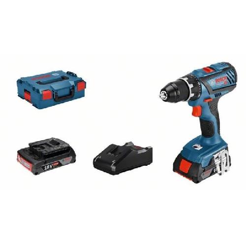 Perceuse Perceuse-visseuse Bosch Professional GSR 18V-28 + 2 batteries 2.0Ah + chargeur GAL1820 + L-Case - 06019H4109