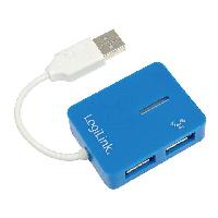 Peripherique Pc Multiprise USB 2.0 - 4 ports - 480Mbps - bleu