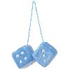 Personnalisation Decoration Tuning Double des DADOS30 en peluche a suspendre 6x6cm bleus points blancs - Swiss Drive