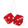 Personnalisation Decoration Tuning Double Des DADOS70 En Peluche A Suspendre 6x6cm rouges points blancs - Swiss Drive