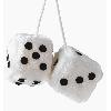 Personnalisation Decoration Tuning Double des en peluche a suspendre - Blanc 9x9cm