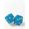 Personnalisation Decoration Tuning Double des en peluche a suspendre - Bleu 9x9cm