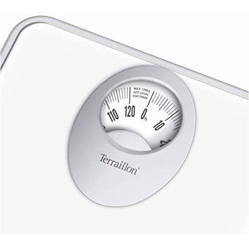 Pese-personne - Impedancemetre - Balance Pese-personne mecanique - TERRAILLON - T61 White - Plateau en metal - Capacite 120 kg