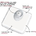Pese-personne - Impedancemetre - Balance Pese-personne mecanique - TERRAILLON - T61 White - Plateau en metal - Capacite 120 kg