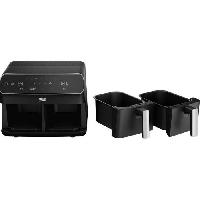 Petit Appareil De Cuisson Friteuse multifonction a air chaud - BEKO - FRL5388B - 2400 W - 8.5 L pour 2 kg de frites - 2 cuves -2x 4.5 L- - Noir