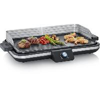 Petit Appareil De Cuisson Plancha reglable jusqu'a 230oC - SEVERIN PG8564 - Plaque amovible antiadhesive - Gril electrique avec recuperateur de graisse - Noir