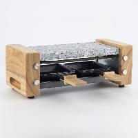 Petit Appareil De Cuisson Raclette et pierre a cuire 2 personnes design bois. H.Koenig